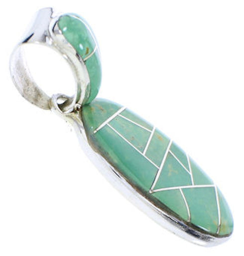 Turquoise Inlay Jewelry Sterling Silver Pendant GS75683